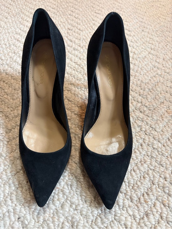 Sergio Rossi Shoes - Sergio Rossi Black Suede Pointed-Toe Pumps